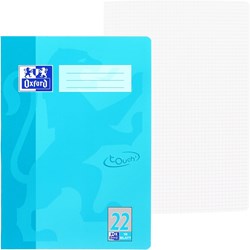 Oxford Touch Schulheft A4 16 Blatt L. 22, Hellblau, 16 Blatt Optik Paper, abgerundete Ecken