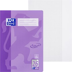 Oxford Touch Schulheft A4 16 Blatt L. 26, Flieder, 16 Blatt Optik Paper, abgerundete Ecken