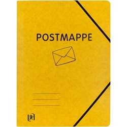 Oxford Eckspannmappe TOP FILE+, A4, mit Aufdruck "POSTMAPPE", 390 g/m² Karton, gelb