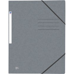 Oxford Eckspannmappe TOP FILE+, A4, 390 g/m² Karton, grau