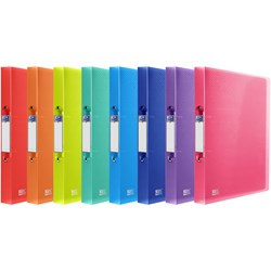 Oxford URBAN Ringbuch, DIN A4, Rückenbreite 40 mm, 2 Ringe, PP, transluzent, sortiert, 10er Pack