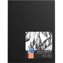 Oxford Sketchbook A4, Fadenheftung, Hardcover, 96 Blatt 100g, schwarz