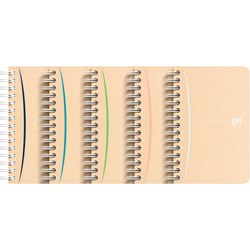 Oxford Touareg Spiralbuch 9x14 cm, Doppelspirale, 90 Blatt, 5mm kariert, Optik Paper 100% recycled, farblich sortiert, 10er Pack