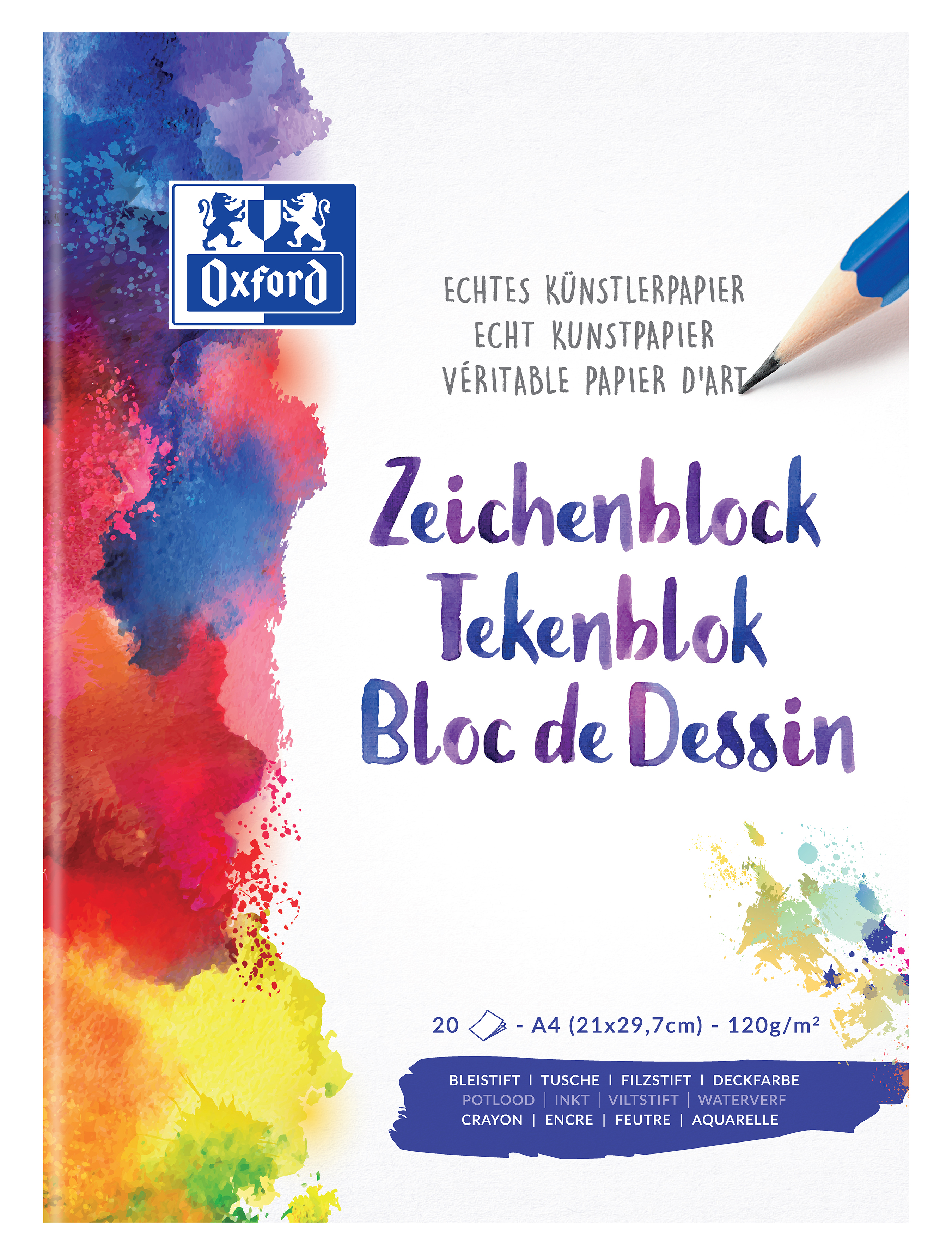 Aquarellpapier Block A4 – 24 Blätter, 190 G/m², Für Wasserfarben & Zeichnungen